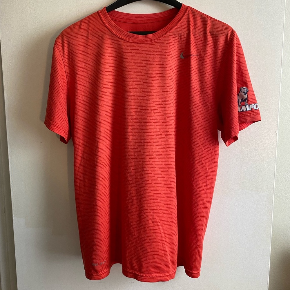 Nike, crew neck, orange, Samford shirt, size L, 100% Polyester, Dri-fit